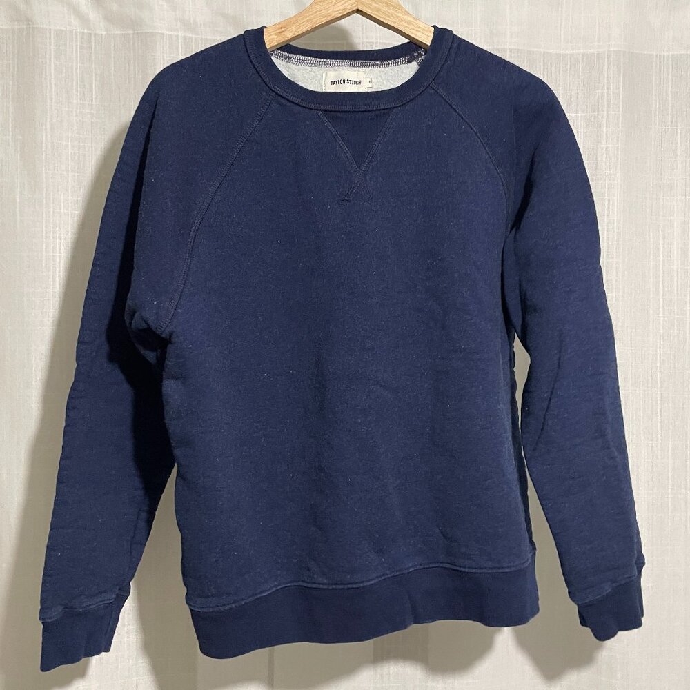 Taylor Stitch crew neck raglan sleeve navy sweatshirt, SZ M/40